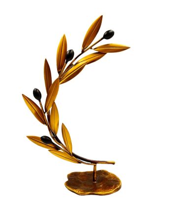 Χειροποίητο Μπρούτζινο Κλαδί Ελιάς “Καμπύλη Ειρήνης”