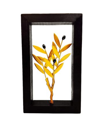Χειροποίητο Μπρούτζινο Κάδρο “Νεαρό Κλαδί Ελιάς”