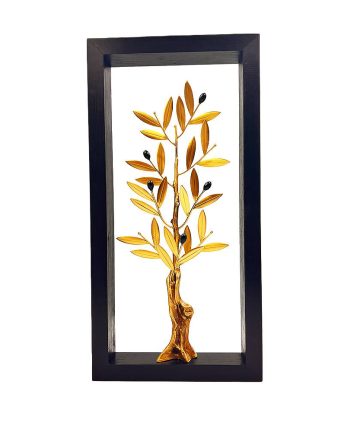 Χειροποίητο Μπρούτζινο Κάδρο “Αιθέριο Κλαδί Ελιάς”