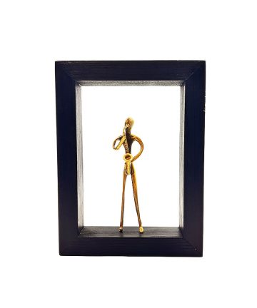 Χειροποίητο Μπρούτζινο Γλυπτό “Σάξοφωνο σε Κάδρο”