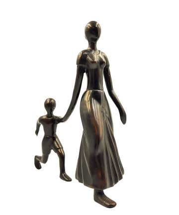 Χειροποίητο Μπρούτζινο Γλυπτό “Μητέρα και Παιδί”